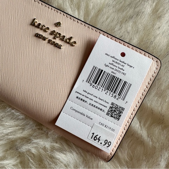 Kate Spade Staci Large Slim Bifold Wallet Light Rose - Picture 6 of 6